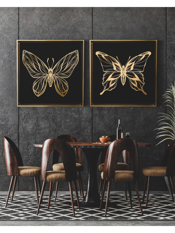 Canvas Papillon 13- Gold