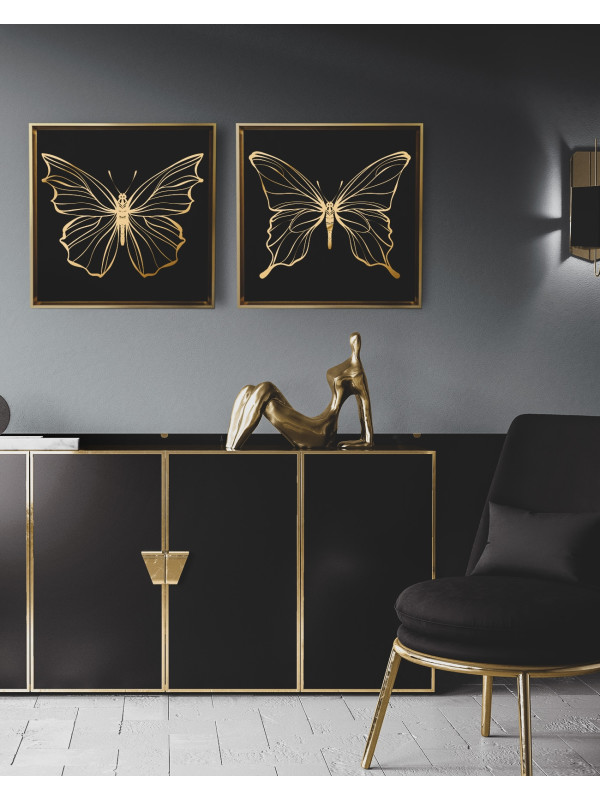 Canvas Papillon 3 - Gold