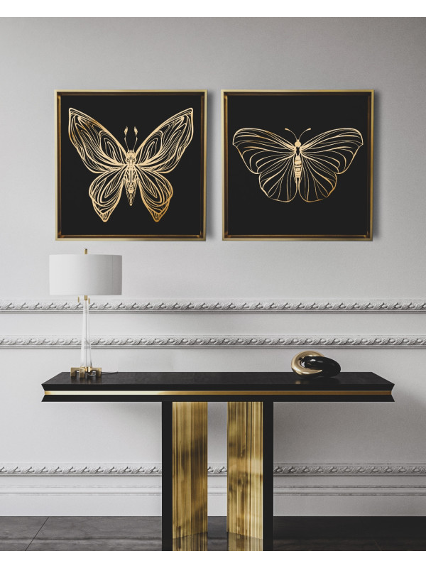 Canvas Papillon 5 - Gold