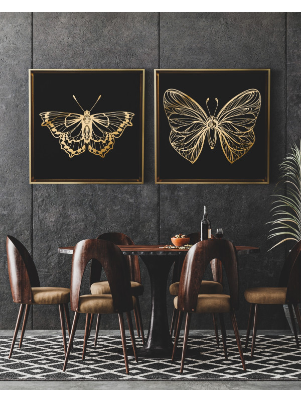 Canvas Papillon 7 - Gold