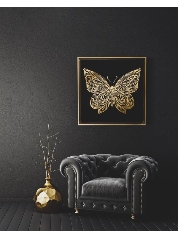 Canvas Papillon 8 - Gold