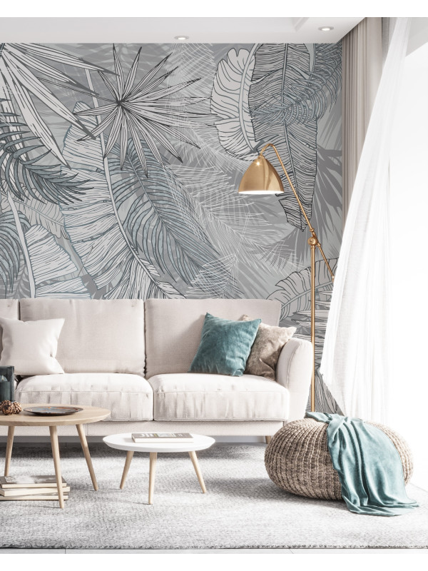 Blue Palm Leaves 