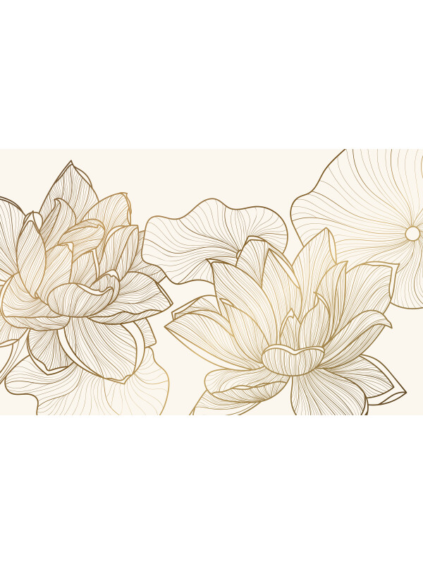 Tapet Golden lotus flowers 2