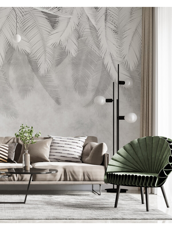 Stylish Leaves Grey