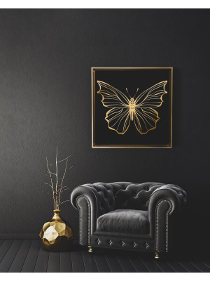 Canvas Papillon 3 - Gold