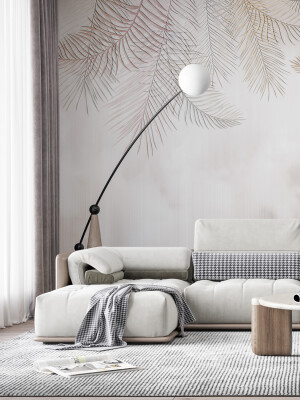 Tapet Tropical Leaves Beige 1