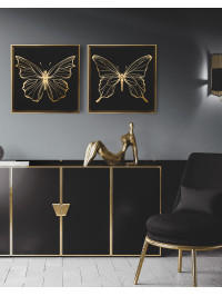 Canvas Papillon 3 - Gold