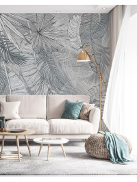 Blue Palm Leaves 